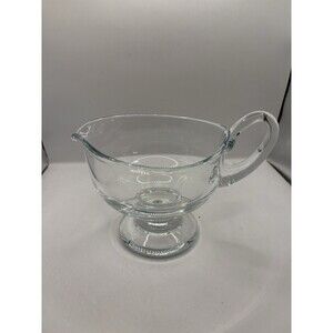 Vintage Williams Sonoma heavy Blown glass Gravy sauce Bowl boat Poland BxA EUC